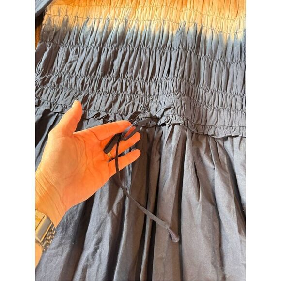 Apiece Apart Aldea Smocked Mini Dress Dipped Shibori Organic Cotton Size Medium - Picture 8 of 12